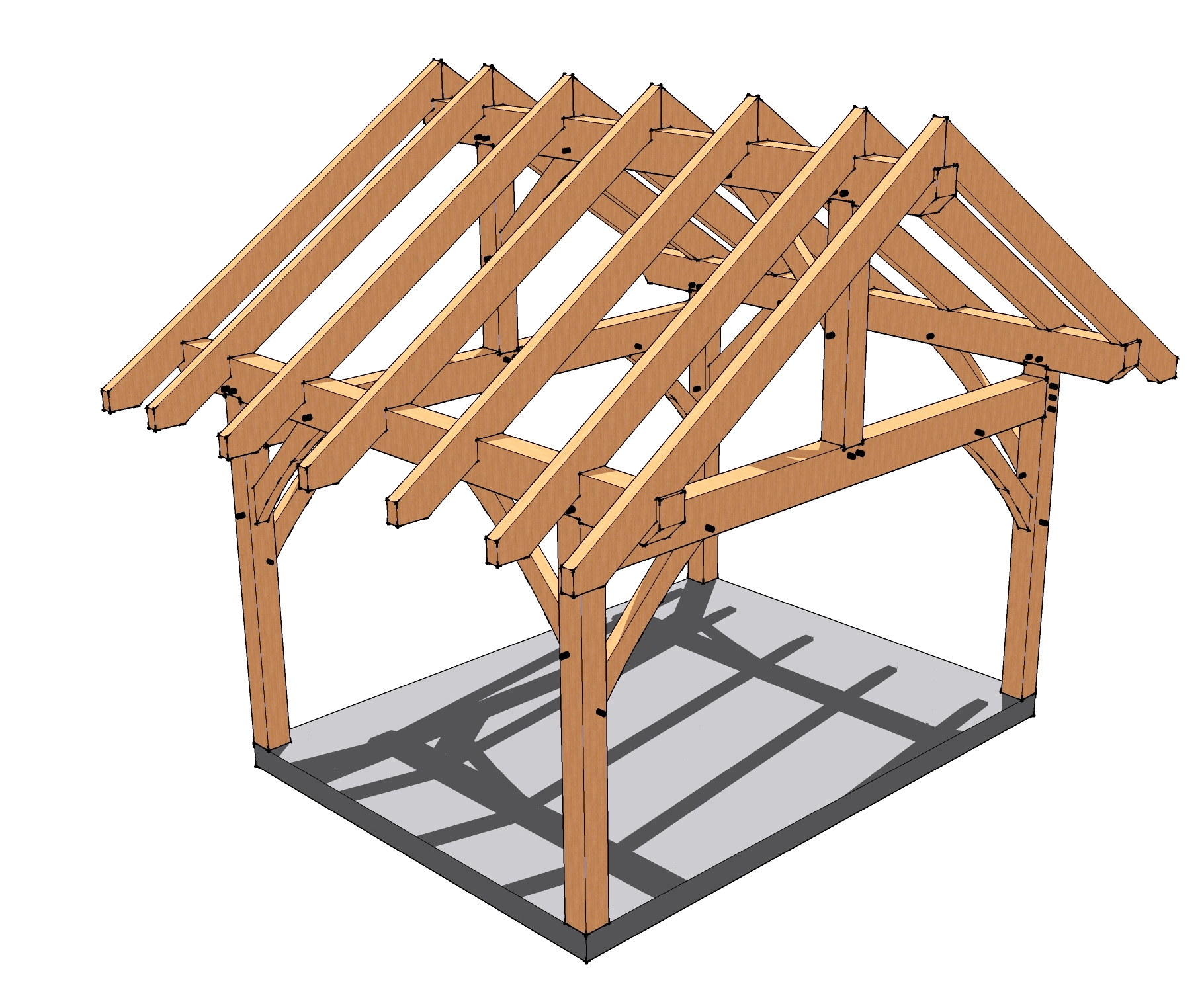 12x16 Timber Frame Porch for size 1820 X 1509