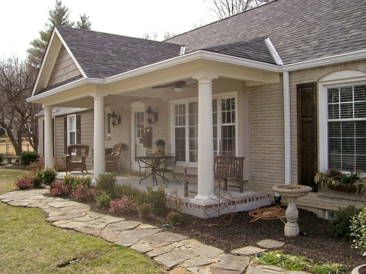 Adding A Front Porch To A Ranch House Home Design Ideas regarding measurements 1184 X 889