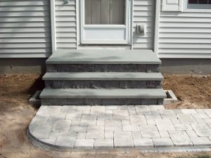 Back Porch Landing Ideas Steps Plantings And Brussels Block Paver for size 1600 X 1200