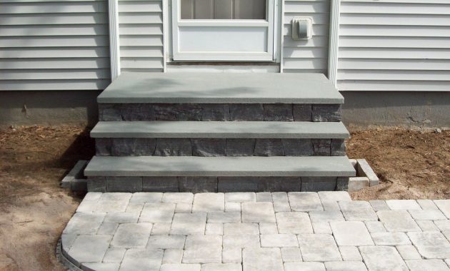 Back Porch Landing Ideas Steps Plantings And Brussels Block Paver regarding measurements 1600 X 1200