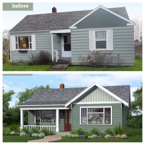 Before And After Curb Appeal Add Front Porch Expand Windows with regard to proportions 1936 X 1936