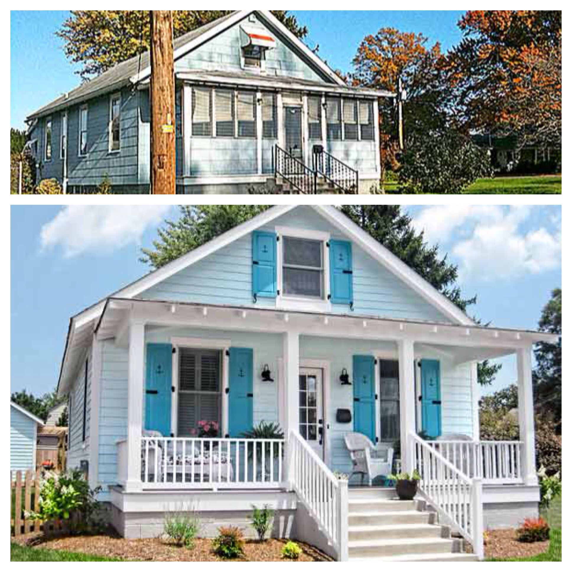 Before And After Curb Appeal Restore And Open Up Porch Add intended for proportions 1936 X 1936