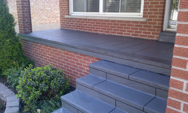 Coloured Concrete Front Porch Restoration Etobicoke Ontario intended for proportions 1200 X 900