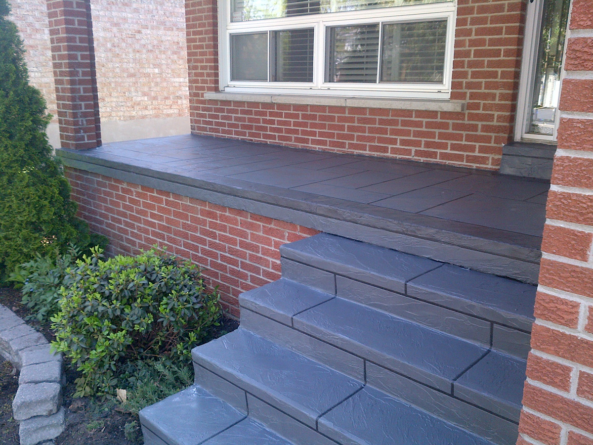 Coloured Concrete Front Porch Restoration Etobicoke Ontario intended for proportions 1200 X 900