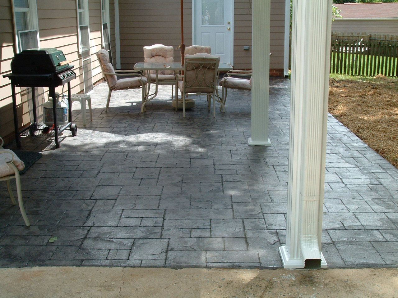 Creative Black Granite Tile Flooring And White Wooden Side Chair inside measurements 1280 X 960