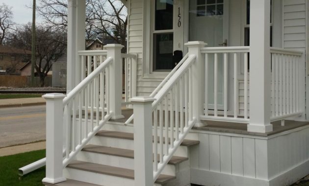 Exterior Appealing Small Front Porch Decoration Using White Wood with dimensions 936 X 899