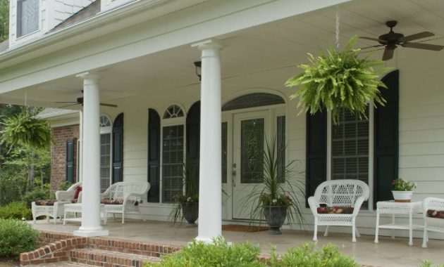 Exterior Fetching Image Of Front Porch Decoration Using Round White intended for measurements 728 X 1087