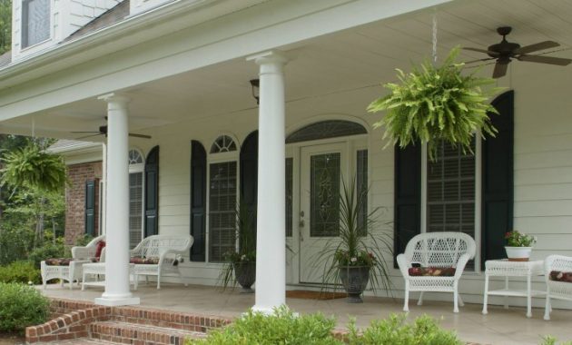 Exterior Fetching Image Of Front Porch Decoration Using Round White throughout proportions 728 X 1087