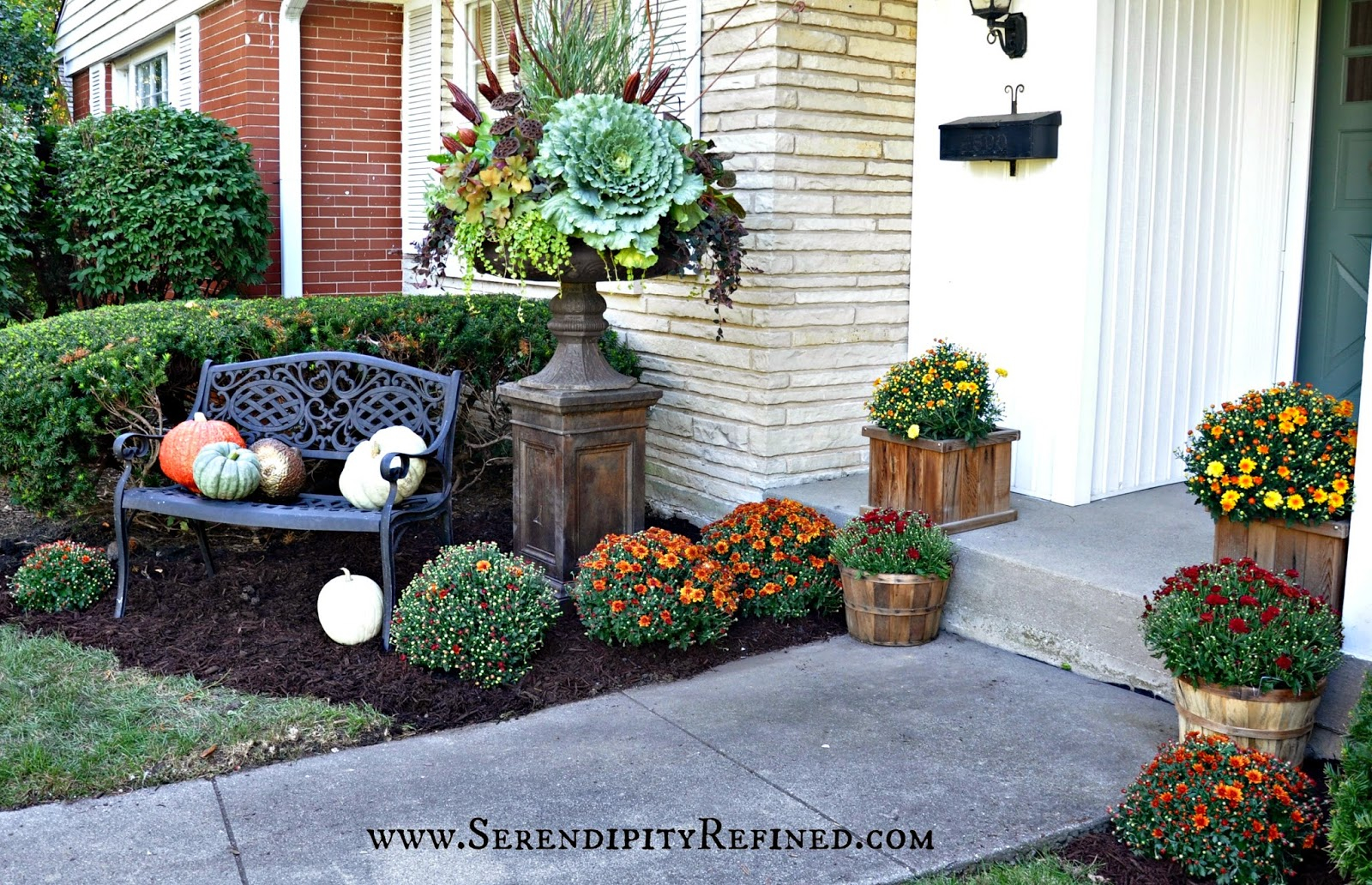 Fall Front Porch And Fabulous Urn Planter Fox Hollow Cottage with regard to sizing 1600 X 1032