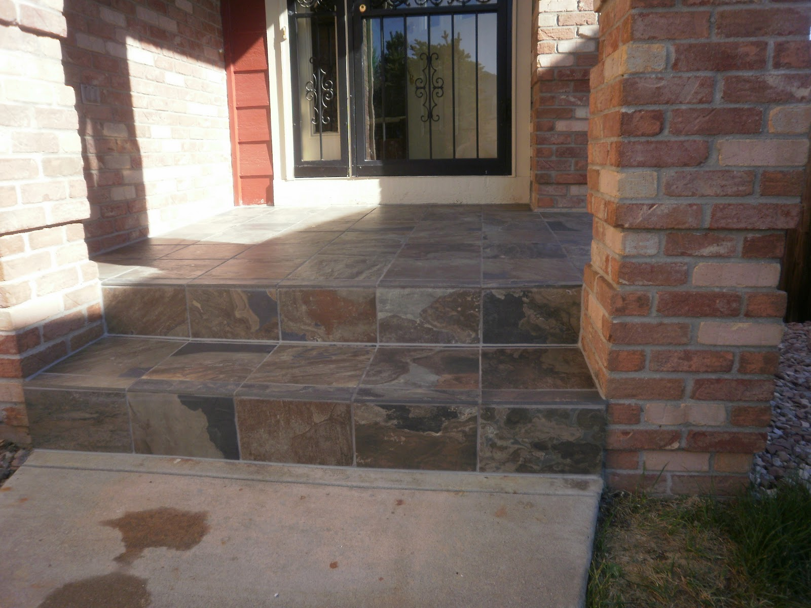 tiled front porch