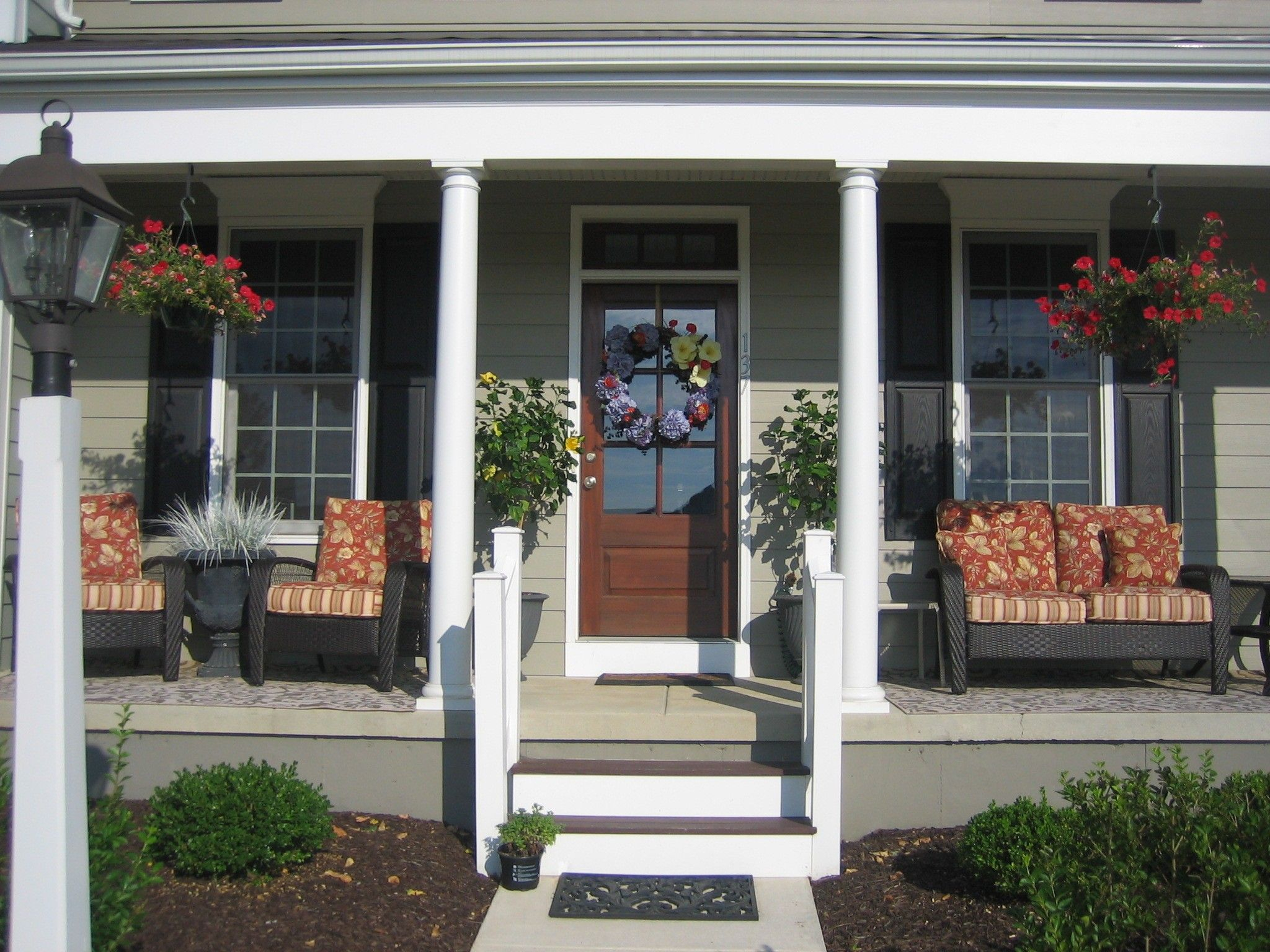 Gorgeous Front Porch Furniture With Colorful Back Seat inside dimensions 2048 X 1536