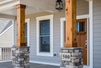 Gorgeous Front Porch Wood And Stone Columns Home Exteriors for dimensions 1365 X 2048