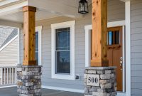 Gorgeous Front Porch Wood And Stone Columns Home Exteriors with regard to measurements 1365 X 2048