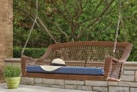 Hampton Bay Spring Haven Brown 2 Person Wicker Outdoor Swing With throughout size 1000 X 1000