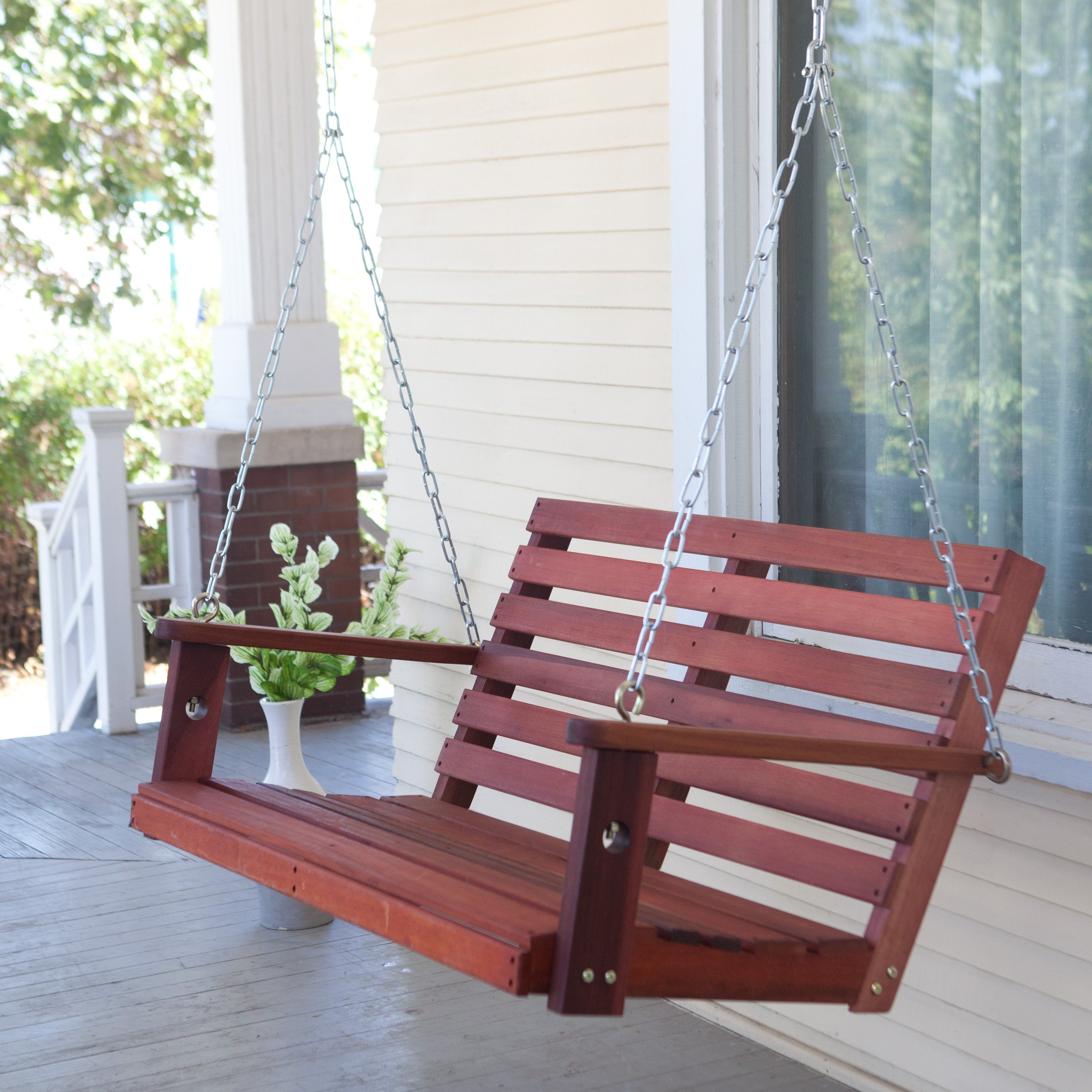Have To Have It Bay Ridge Wood Porch Swing With Optional Swing in proportions 3200 X 3200