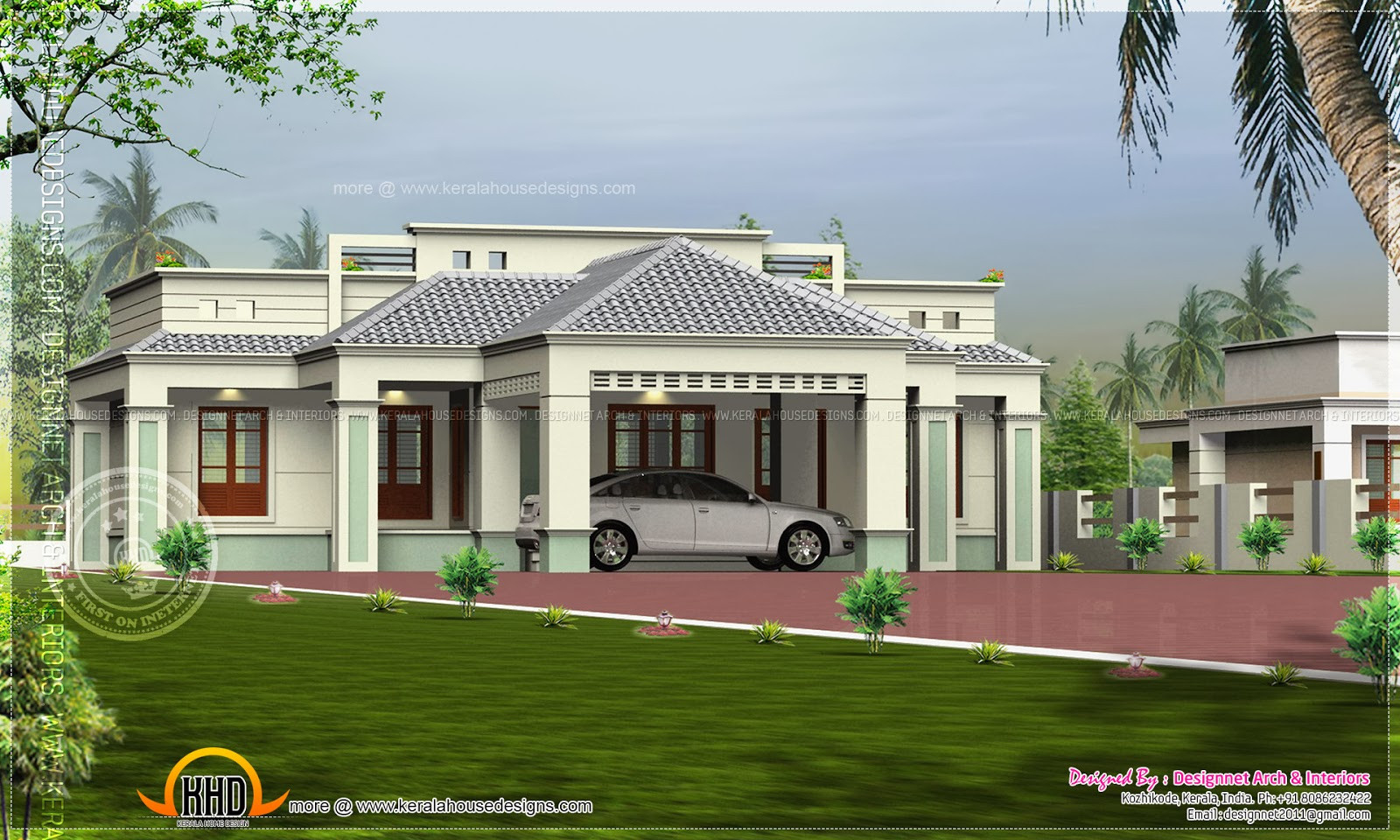 Homey Car Porch Designs For Houses Single Floor Home With Center with size 1600 X 960
