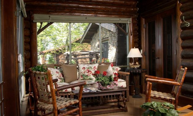 Log Cabin Porch Decorating Ideas Home Design Ideas regarding size 1152 X 754