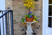 Lovely Front Porch Spring Decor With Corner Statue Pots With in dimensions 1505 X 1600