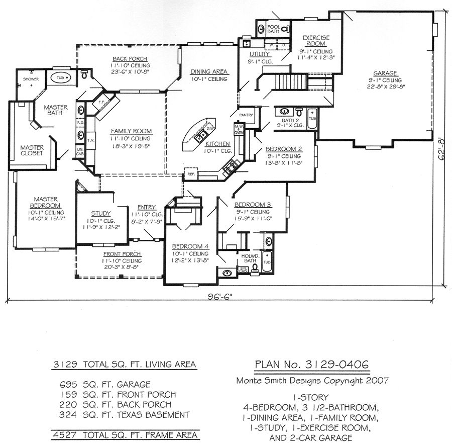 One Story Four Bedroom House Plans Story 4 Bedroom 35 Bathroom with size 900 X 889