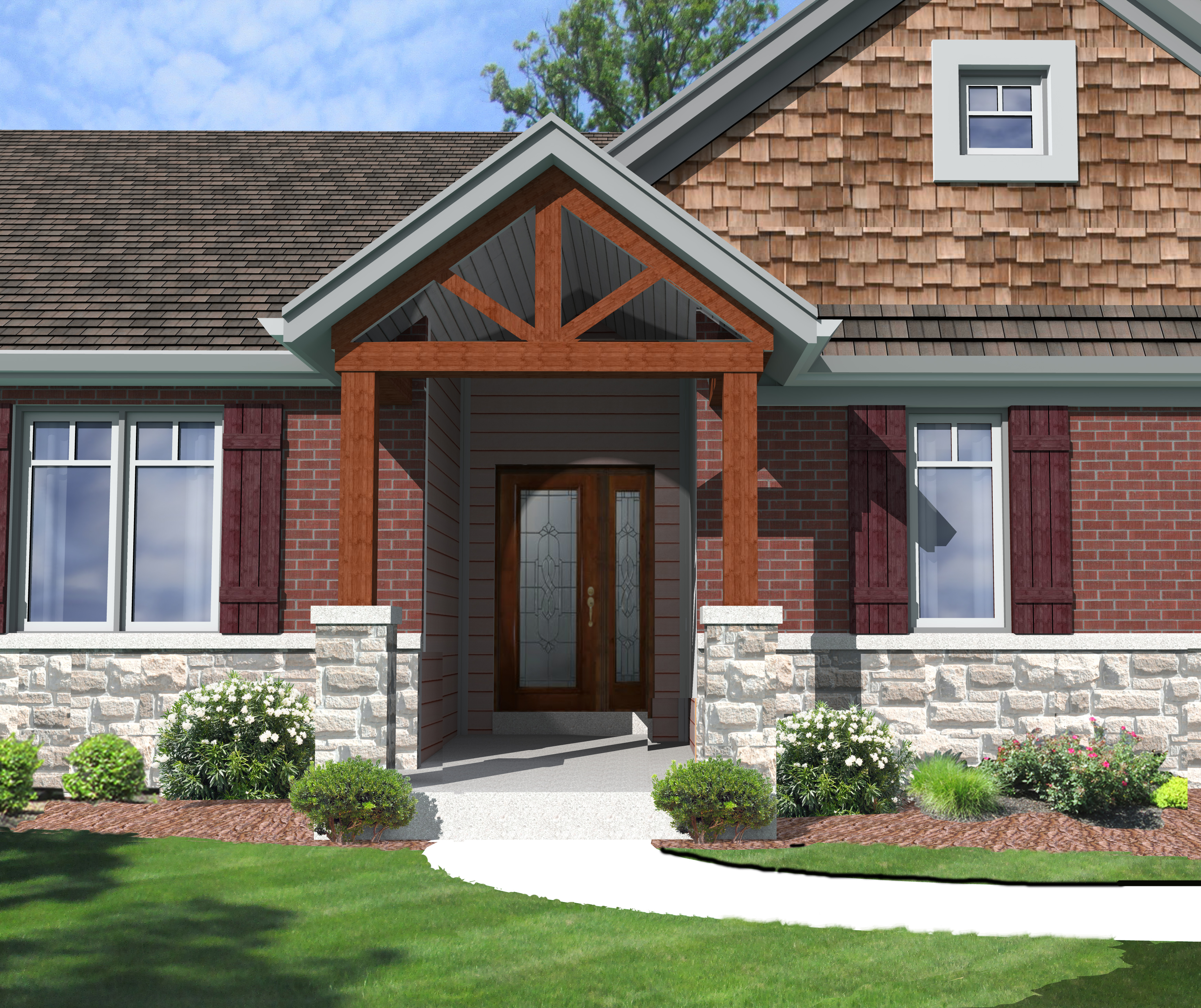 Open Timber Front Porch Lombardo Homes for measurements 3488 X 2927