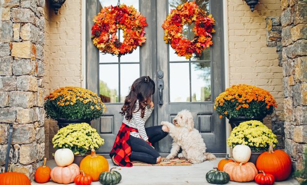 Our Fall Front Porch Decor The Sweetest Thing throughout size 1600 X 1166