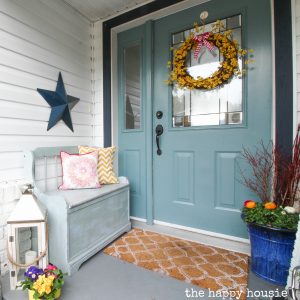 Our Spring Front Porch Beautiful Spring Wreaths The Happy Housie inside dimensions 1300 X 1300