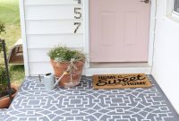 Painted Cement Floor Using A Stencil To Create A Cement Tile Look for measurements 988 X 1482