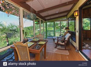 Porch Lanai Of Bedbreakfast In Hawaii Stock Photo 35045513 Alamy pertaining to sizing 1300 X 956