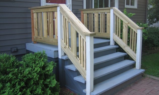 Porch Stair Railing Ideas Wood Railing For Concrete Porch Bathroom within dimensions 1600 X 1200