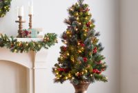 Pre Lit Crestwood Spruce Potted Entryway Christmas Tree Hayneedle regarding measurements 3200 X 3200