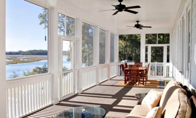 Screen Porch Ceiling Fans In Porches Traditional With Area Rug Fan regarding proportions 990 X 802