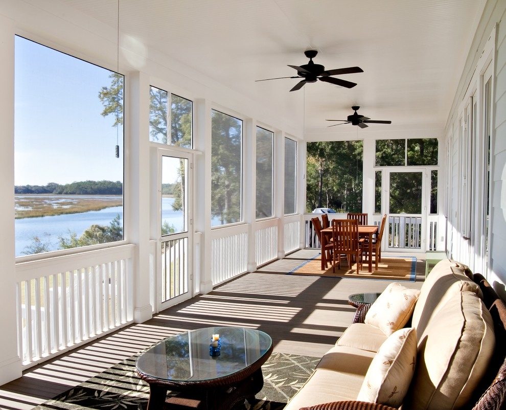 Screen Porch Ceiling Fans In Porches Traditional With Area Rug Fan regarding proportions 990 X 802