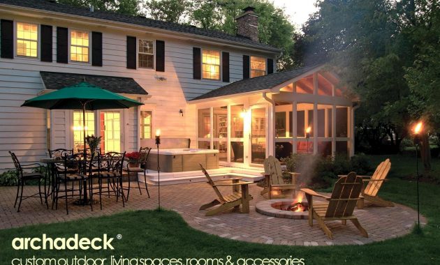 Screen Porch Hot Tub Deck Patio Firepit Combo Back Decks For inside sizing 1498 X 983