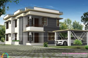 Separate Car Porch Flat Roof Home Kerala Design Floor Plans Home intended for size 1600 X 1066