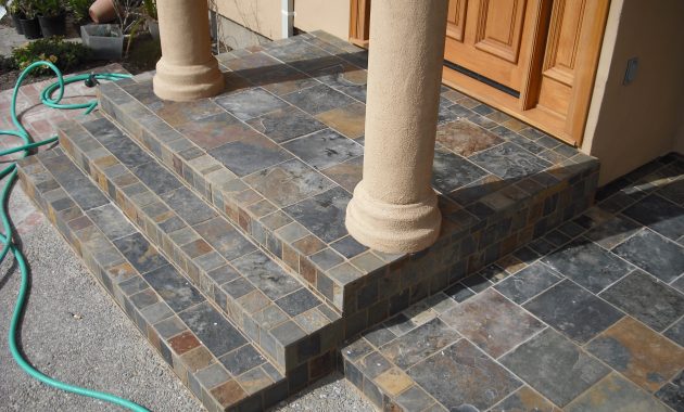 Slate Tiled Steps With Porch Hardhat13 in dimensions 3264 X 2448