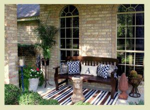 Small Front Porch Bench And Pillows Front Porch Light Extra Cute for size 1200 X 881