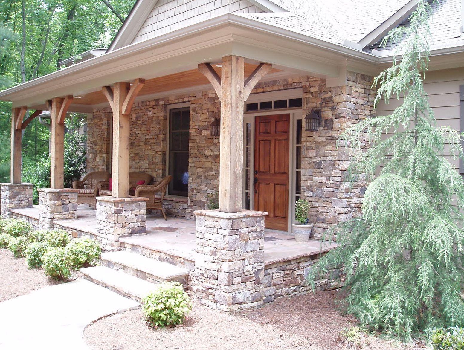 Stacked Stone Porch Columns This Would Work Beautifully With My with 