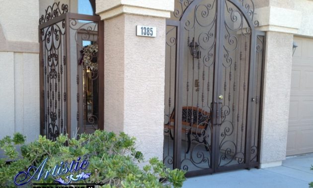 Wrought Iron Entry Gate And Porch Enclosure Wrought Iron Entryways within size 1023 X 769