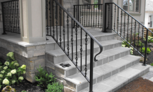 front porch steps handrails