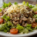 Beef Salad With Lettuce And Cheese