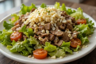Beef Salad With Lettuce And Cheese