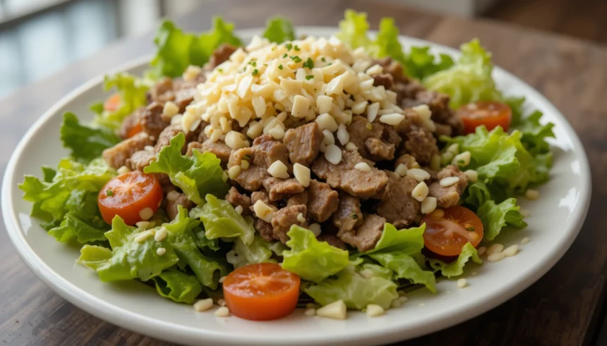 Beef Salad With Lettuce And Cheese