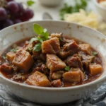 Bowl Of Beef Stew With Grapes