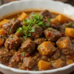 Bowl Of Beef Stew With Herbs