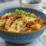 Bowl Of Fish Curry With Vegetables