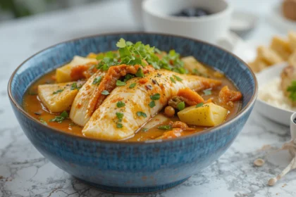 Bowl Of Fish Curry With Vegetables