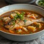 Bowl Of Fish Stew With Herbs