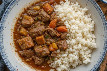 Creamy Beef Stew With Rice