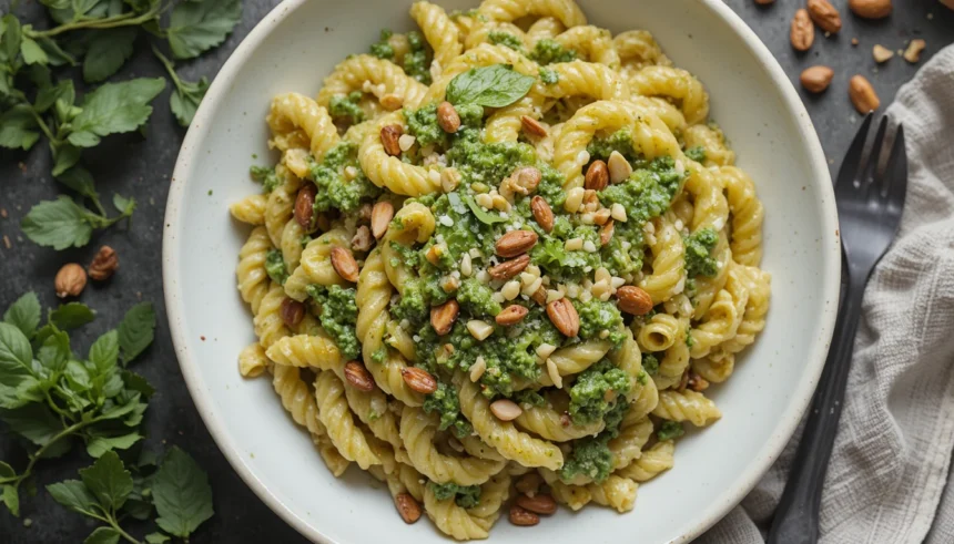 Creamy Pesto Pasta With Nuts