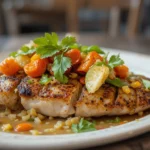 Grilled Fish With Vegetable Garnish